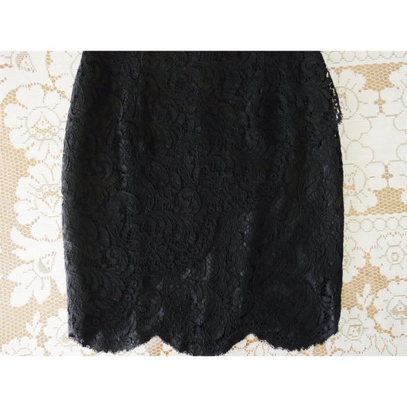 Vintage 80s Lolita Lempicka Black Wool Lace Skirt Suit FR 40 US 6 8 - Picture 7 of 10